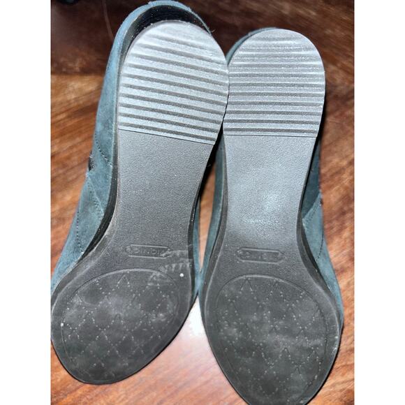 Vionic Paloma Suede Wedge Booties Black 8.5 Weather Resistant Zip Heel 2.75” NWT - Picture 6 of 8